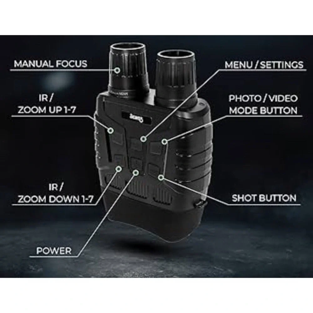 Digital Night Vision Binoculars Infrared IR Viewer w/ USB Cable Strap Manual